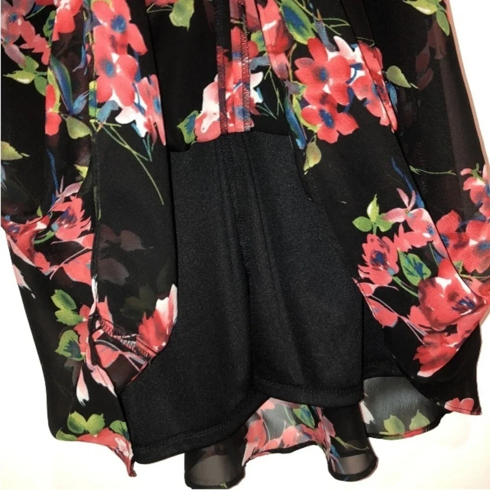 Betsey Johnson Womens Black Floral Dress Size‎ 8 Sleeveless Halter Style